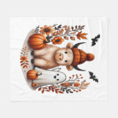 Herbst Hochland Kuh Ghost , Herbst Fleecedecke (Vorderseite (Horizontal))