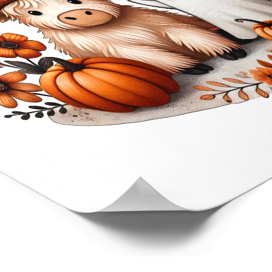 Herbst Hochland Kuh Ghost , Herbst Poster (Ecke)