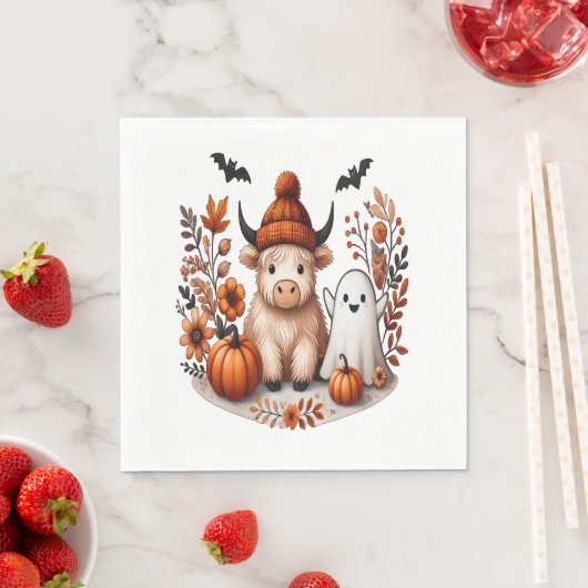 Herbst Hochland Kuh Ghost , Herbst Serviette (Beispiel)