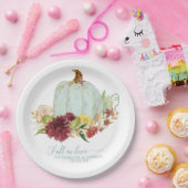 Herbst Hochzeit Aqua Blue Pumpkin Floral Pappteller (Party)