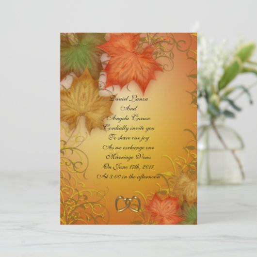 Herbst Hochzeit Einladung (Stehend Vorderseite)