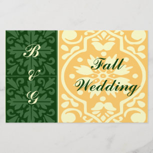 Herbst-Hochzeit-Grün-Cream-Flugblattvorlage Flyer