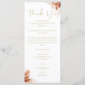 Herbst Hochzeit im Herbst Gold Danke Platzkarte Menükarte (Vorderseite)