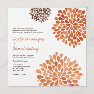 Herbst-Hochzeit im Herbsts-Blumen-Blüten-Einladung Einladung