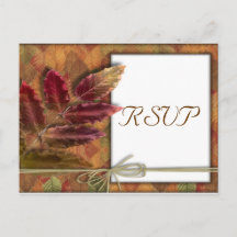 Herbst-Hochzeit RSVP Postkarte