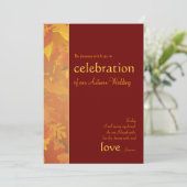 Herbst-Hochzeit - zeitgenössische Einladung (Stehend Vorderseite)