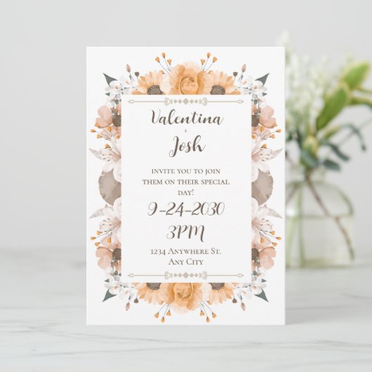 Herbst-Hochzeitseinladung Einladung (Stehend Vorderseite)