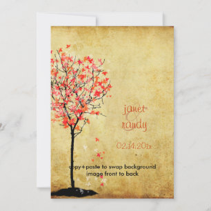 Herbst-Hochzeitseinladungen / rote Ahornblätter Einladung