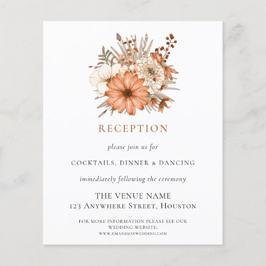 Herbst-Hochzeitsempfang (Vorderseite)