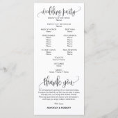 Herbst-Hochzeitsprogramm für Burgund Orange Programm (Rückseite)