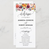 Herbst-Hochzeitsprogramm für Burgund Orange Programm (Vorne/Hinten)