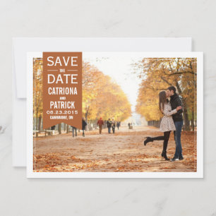 Herbst-Hochzeitsrahmen Save the Date Ankündigung