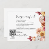 Herbst Honeymoon wünscht QR CODE Begleitkarte (Vorne/Hinten)