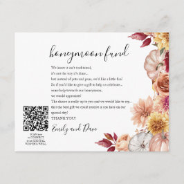 Herbst Honeymoon wünscht QR CODE Begleitkarte