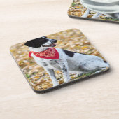 Herbst-Hund Getränkeuntersetzer (Linke Seite)