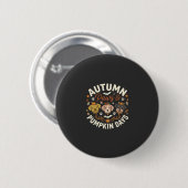 Herbst Hund Kürbis Pfoten Button (Vorne & Hinten)