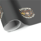 Herbst Hund Kürbis Pfoten Geschenkpapier (Rolleneckpunkt)
