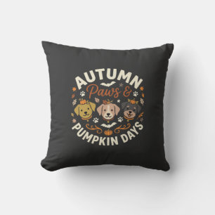 Herbst Hund Kürbis Pfoten Kissen