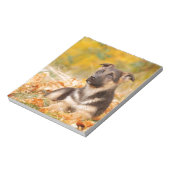 Herbst Hundewelpe Notizblock (Rotiert)