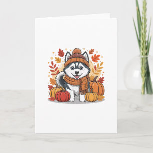 Herbst Husky-Kürbisse Erntedankfest Gemütlicher Ha Karte