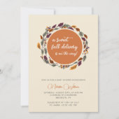 Herbst Hütte Core Boho Blätter Babydusche Einladung (Vorderseite)