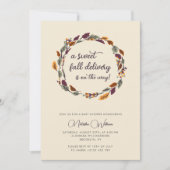 Herbst Hütte Core Boho Blätter Babydusche Einladung (Vorderseite)