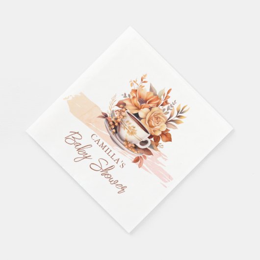 Herbst Hütte Core Teacup Babydusche Serviette (Ecke)