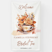 Herbst Hütte Core Teacup Bridal Teedusche Banner (Vertikal)