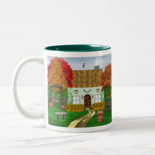 Herbst-Hütten-Tasse Zweifarbige Tasse (Links)
