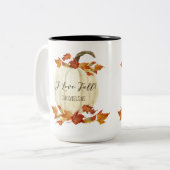 Herbst I Liebe Herbst Kürbispflanzen Wasserfarbe Zweifarbige Tasse (Vorderseite Links)