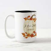 Herbst I Liebe Herbst Kürbispflanzen Wasserfarbe Zweifarbige Tasse (Links)