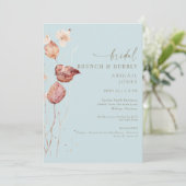 Herbst Icy Blue Bridal Brunch & Bubbly Einladung (Stehend Vorderseite)