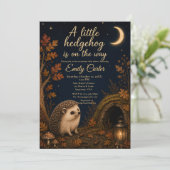 Herbst-Igel-Baby-Party Einladung (Stehend Vorderseite)