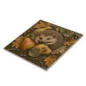 Herbst-Igel & Birnen Waldtiere Fliese (Seite)