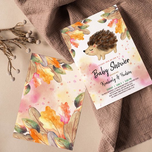 Herbst Igel Kinderdusche Einladung