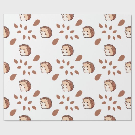 Herbst-Igel - Nahtloses Wrapper-Design Geschenkpapier (Flach)