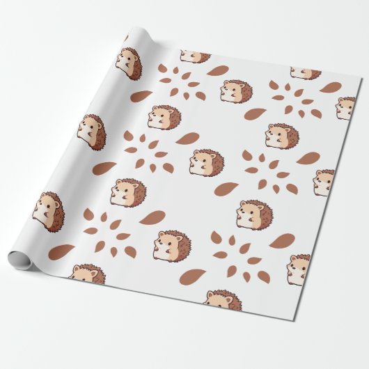 Herbst-Igel - Nahtloses Wrapper-Design Geschenkpapier (Ungerollt)