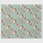 Herbst-Igel Nahtloses Wrapping Paper Geschenkpapier (Flach)