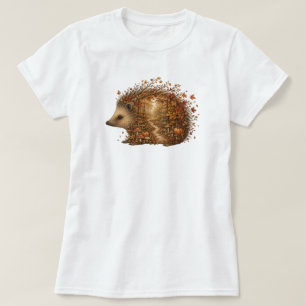 Herbst-Igel-Wald-Silhouetten-Kunst T-Shirt