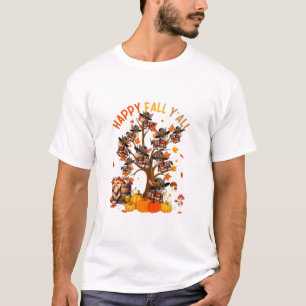 Herbst ihr alle Gruppe Esel auf Herbstbaum Kürbiss T-Shirt