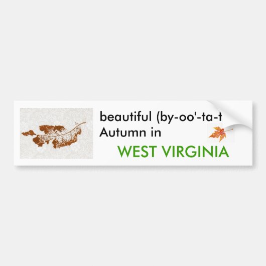 Herbst im Autoaufkleber West-Virginia (Vorne)