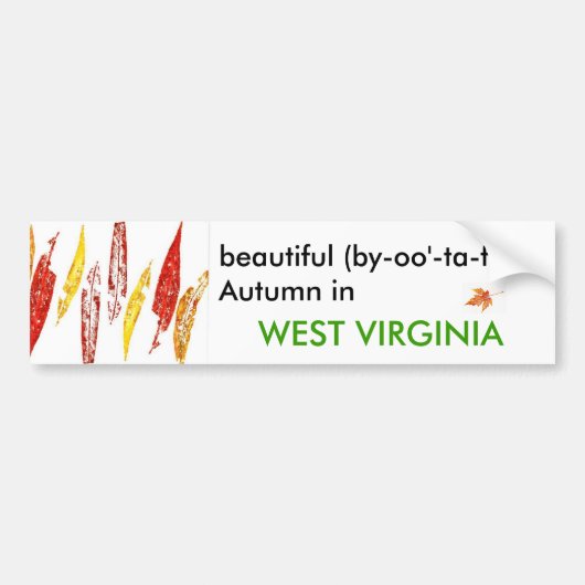 Herbst im Autoaufkleber West-Virginia (Vorne)