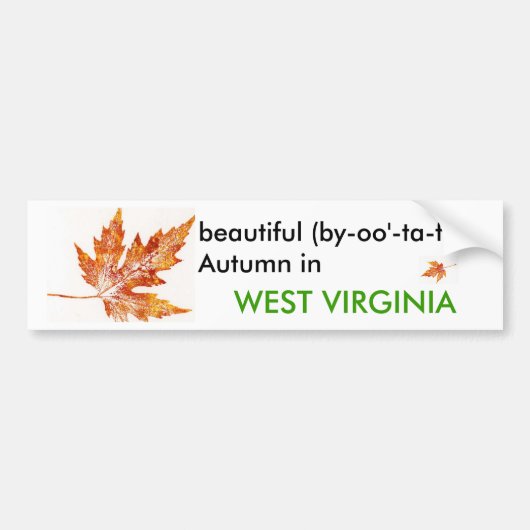 Herbst im Autoaufkleber West-Virginia (Vorne)