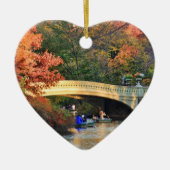 Herbst im Central Park: Boote durch Bow Bridge #01 Keramikornament (Vorne)