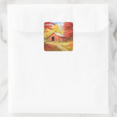 Herbst im Land Quadratischer Aufkleber (Tasche)