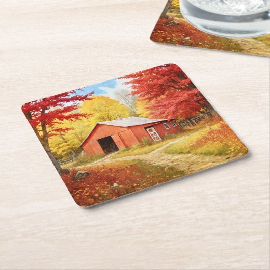 Herbst im Land Rechteckiger Pappuntersetzer (angewinkelt)