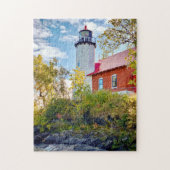 Herbst im Leuchtturm von Eagle Harbour Puzzle (Vertikal)