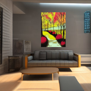 Herbst im Park AI Art Poster