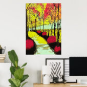 Herbst im Park | AI Art Poster (Heimbüro)
