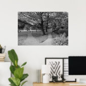 Herbst im Park - Schwarz und Weiß Poster (Heimbüro)